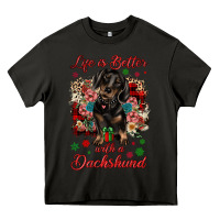 Asphalt Christmas life is better with a dachshund Heavy Core Tee - JahusDesignShop