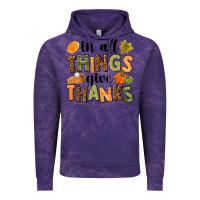 Cloud Purple In all things give thanks Vintage Hoodie - NancyCooperArtShop