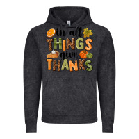 Vintage Black In all things give thanks Vintage Hoodie - NancyCooperArtShop