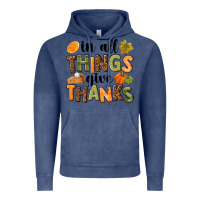 Vintage Denim In all things give thanks Vintage Hoodie - NancyCooperArtShop
