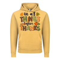 Vintage Mustard In all things give thanks Vintage Hoodie - NancyCooperArtShop