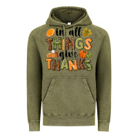Vintage Olive In all things give thanks Vintage Hoodie - NancyCooperArtShop