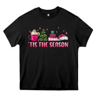 Black tis the season pink christmas Heavy Core Tee - MaliasSmallBusiness