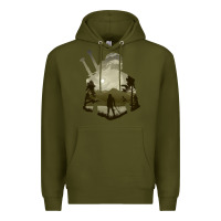 Army Green the witcher geralt hero sword companion minima list illusion art Premium Hoodie - tuanDangUi