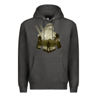 Charcoal Heather the witcher geralt hero sword companion minima list illusion art Premium Hoodie - tuanDangUi