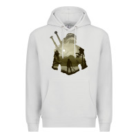Dove Grey the witcher geralt hero sword companion minima list illusion art Premium Hoodie - tuanDangUi