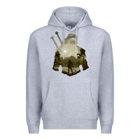 Heather Grey the witcher geralt hero sword companion minima list illusion art Premium Hoodie - tuanDangUi