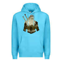 Ocean Blue the witcher geralt hero sword companion minima list illusion art Premium Hoodie - tuanDangUi