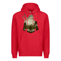 Red the witcher geralt hero sword companion minima list illusion art Premium Hoodie - tuanDangUi
