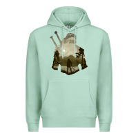 Seafoam the witcher geralt hero sword companion minima list illusion art Premium Hoodie - tuanDangUi