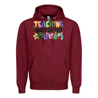 Burgundy Teaching Lucky Charms Zipper Hoodie - CowhideDigitalArt