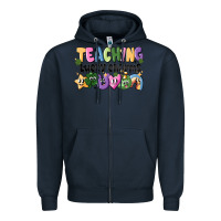 Navy Teaching Lucky Charms Zipper Hoodie - CowhideDigitalArt