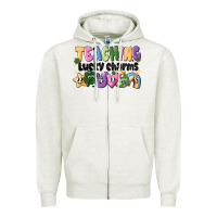 Oatmeal Heather Teaching Lucky Charms Zipper Hoodie - CowhideDigitalArt