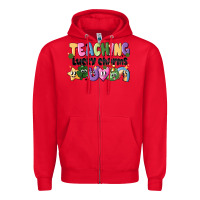 Red Teaching Lucky Charms Zipper Hoodie - CowhideDigitalArt