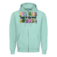 Seafoam Teaching Lucky Charms Zipper Hoodie - CowhideDigitalArt