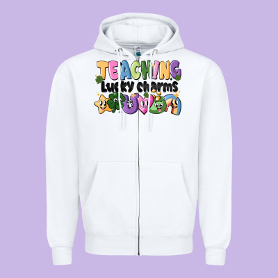 Teaching Lucky Charms Zipper Hoodie Designed By Cowhidedigitalart