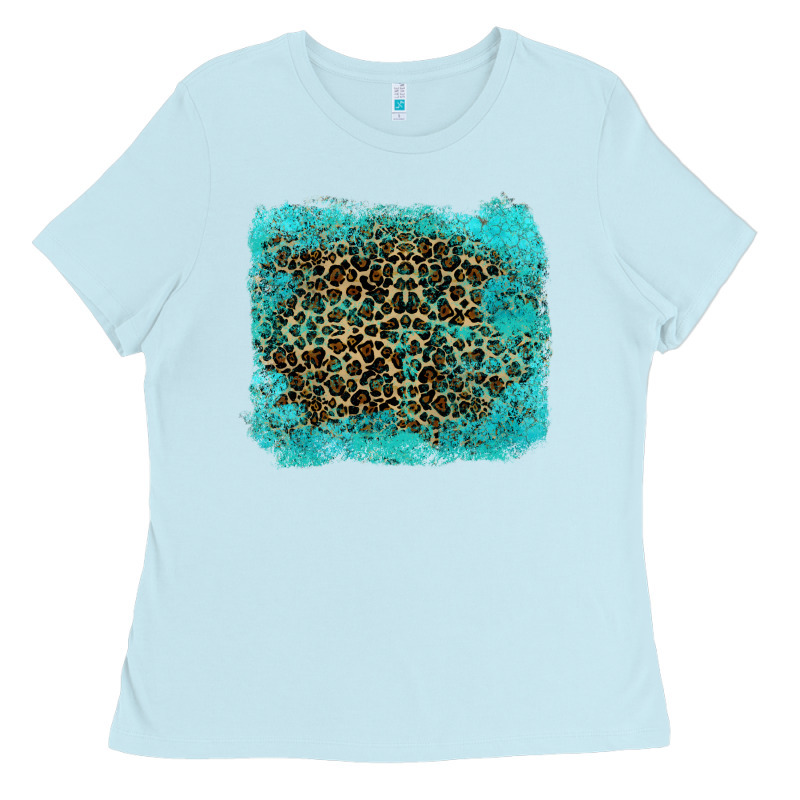 Leopard Turquoise Ladies Tee by RanaPortraitStore | Teevron