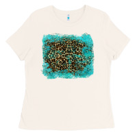 Bone leopard turquoise Ladies Tee - RanaPortraitStore