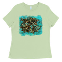 Matcha leopard turquoise Ladies Tee - RanaPortraitStore