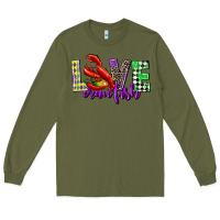 Army Green love crawfish mardi gras Long Sleeve Tee - CowGirlArtShop