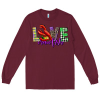 Burgundy love crawfish mardi gras Long Sleeve Tee - CowGirlArtShop