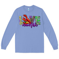 Colony Blue love crawfish mardi gras Long Sleeve Tee - CowGirlArtShop