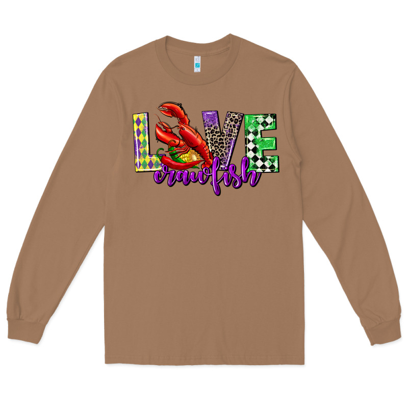 Love Crawfish Mardi Gras Long Sleeve Tee by CowGirlArtShop | Teevron