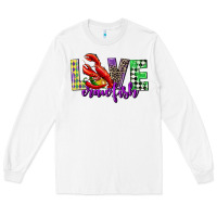 White love crawfish mardi gras Long Sleeve Tee - CowGirlArtShop