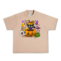 Burro Black cat pumpkin Urban Heavy Tee - NancyCooperArtShop
