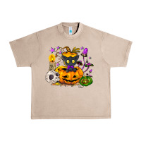 French Oak Black cat pumpkin Urban Heavy Tee - NancyCooperArtShop