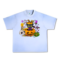 Grape Ice Black cat pumpkin Urban Heavy Tee - NancyCooperArtShop