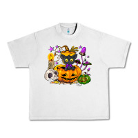 Black Cat Pumpkin Urban Heavy Tee | Teevron