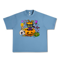Pebble Blue Black cat pumpkin Urban Heavy Tee - NancyCooperArtShop