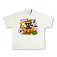 Pistachio Black cat pumpkin Urban Heavy Tee - NancyCooperArtShop