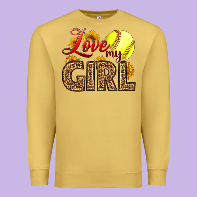 Love My Girl Softball Premium Sweatshirt Designed By Lillyallendesigns