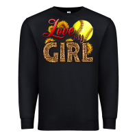 Black Love My Girl Softball Premium Sweatshirt - LillyAllenDesigns