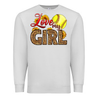 Dove Grey Love My Girl Softball Premium Sweatshirt - LillyAllenDesigns