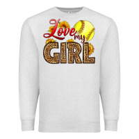 Oatmeal Heather Love My Girl Softball Premium Sweatshirt - LillyAllenDesigns