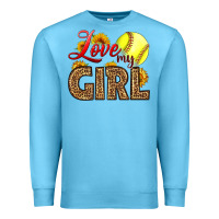 Ocean Blue Love My Girl Softball Premium Sweatshirt - LillyAllenDesigns