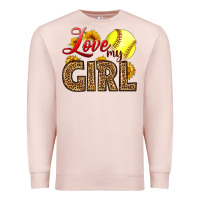 Pale Pink Love My Girl Softball Premium Sweatshirt - LillyAllenDesigns