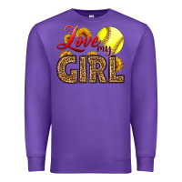 Purple Love My Girl Softball Premium Sweatshirt - LillyAllenDesigns