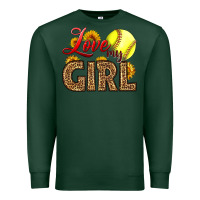Sports Green Love My Girl Softball Premium Sweatshirt - LillyAllenDesigns
