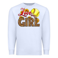 White Love My Girl Softball Premium Sweatshirt - LillyAllenDesigns