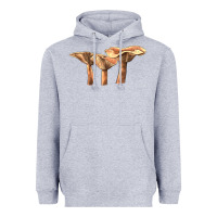Heather Grey lactarius rufus mushroom Heavyweight Hoodie - LillyAllenDesigns