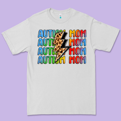 Autism Mom Lightning Bolt Premium Tee Designed By Lillyallendesigns