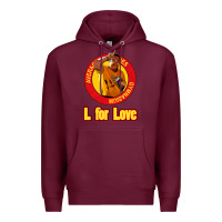 Burgundy l for love Premium Hoodie - tuanDangUi
