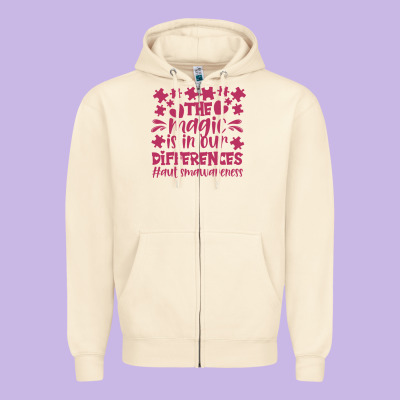 The Magic Is In Our Diference Zipper Hoodie Designed By Cowhidedigitalart