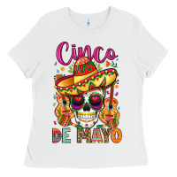 White cinco de mayo Ladies Tee - LillyAllenDesigns