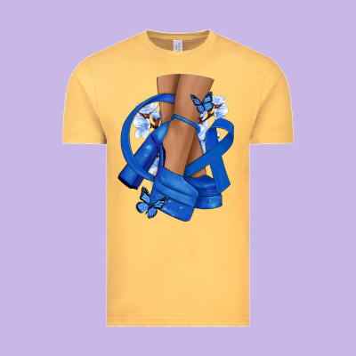 Colon Cancer Diva Blue Ribbon Vintage Tee Designed By Nancycooperartshop