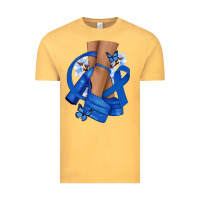 Vintage Mustard Colon Cancer diva blue ribbon Vintage Tee - NancyCooperArtShop